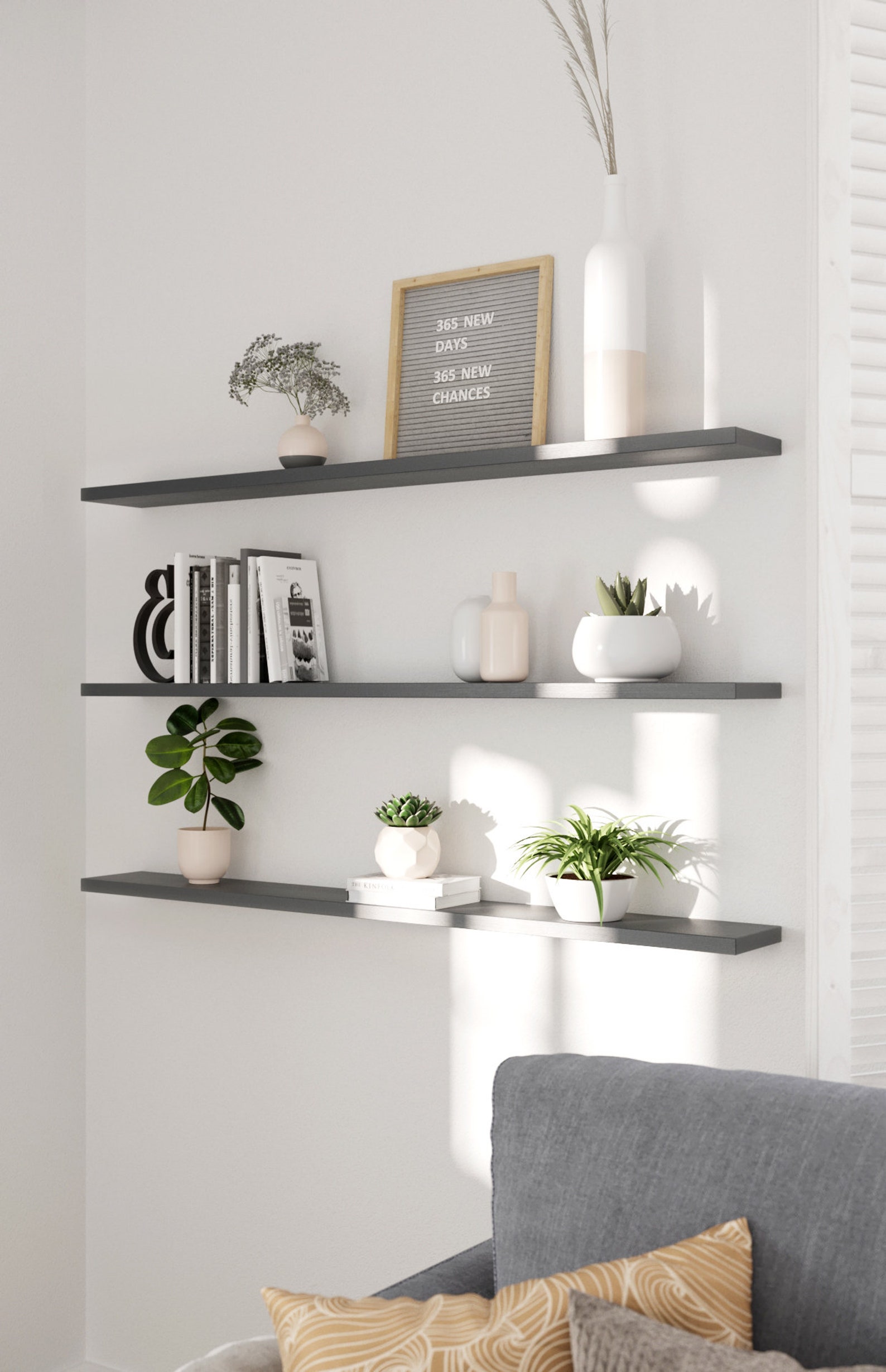 Oak Floating Shelf Farrow & Ball Railings 19cm - Etsy