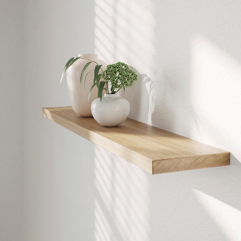 Oak Floating Shelf Raw Unfinished Oak 19cm Etsy UK