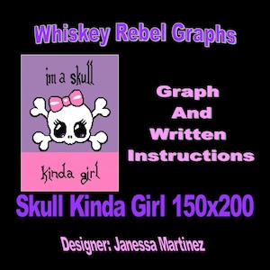 Skull Kinda Girl Graphghan Chart and Written Instructions