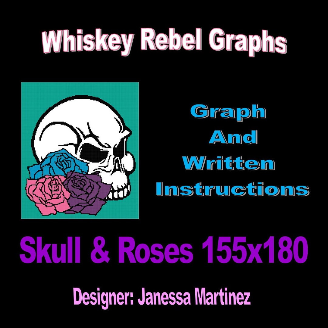 Skull And Roses Graph Skull and Roses Graphghan Chart and Written Instructions - Etsy