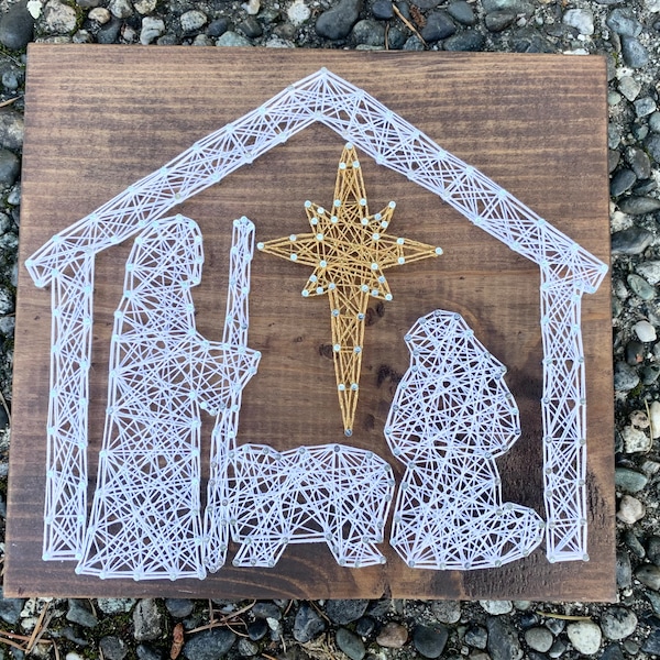 Nativity String Art Etsy