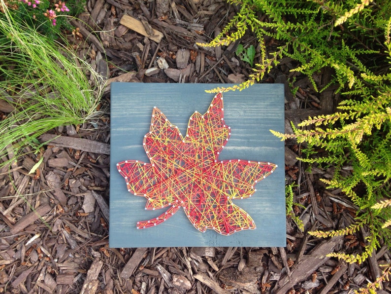 MADE TO ORDER Fall Leaf String Art Fall Decor Etsy