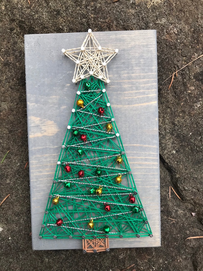 MADE TO ORDER Christmas Tree String Art Nail Art Ornament | Etsy