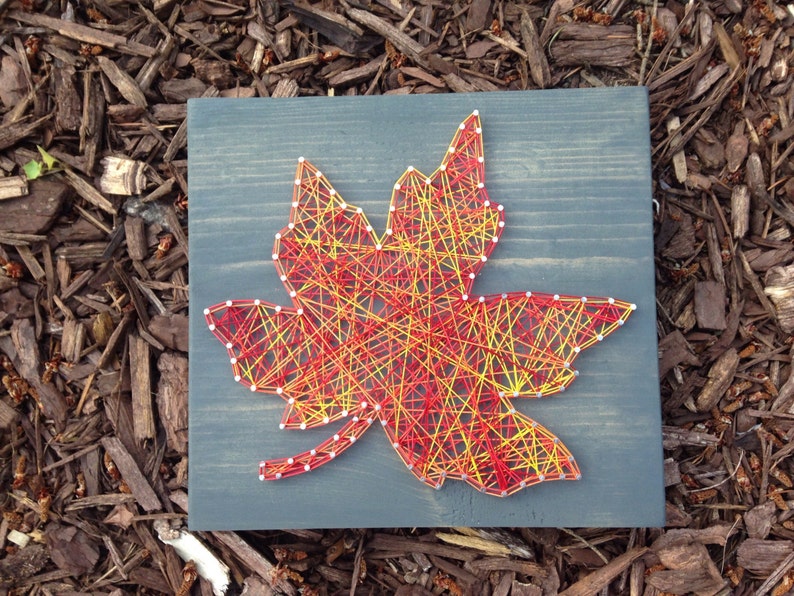 MADE TO ORDER Fall Leaf String Art Fall Decor | Etsy