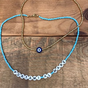 Collana con nome con perline, collana personalizzata con nome o citazione, regalo per lei, regalo per amiche, stile boho immagine 3