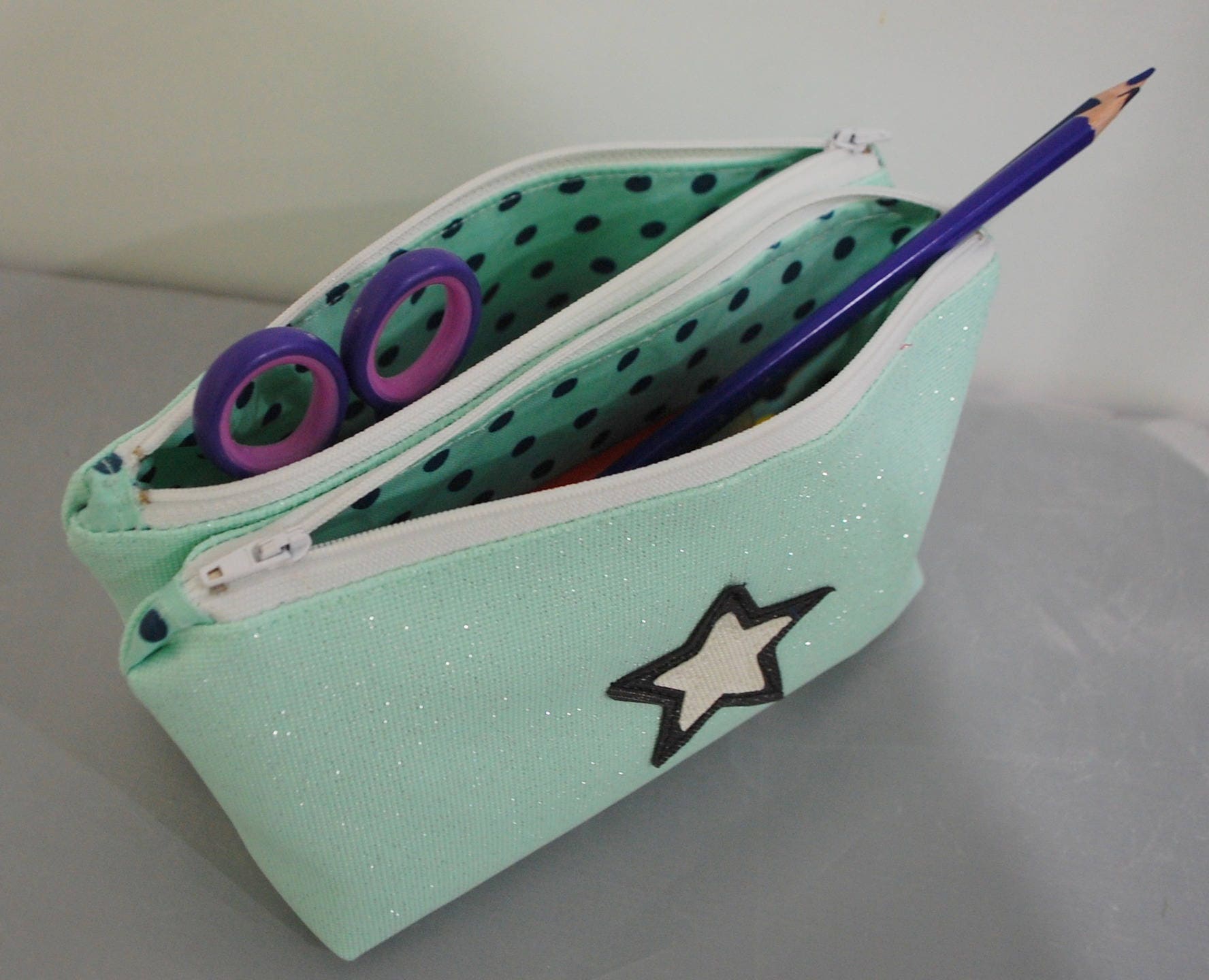 Trousse Double d'écolier - Entièrement Personnalisable . Trousse avec Prénom - Primaire