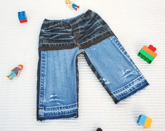 Pantalones infantiles STREET KID, pantalones infantiles en jeans reciclados, pantalones vaqueros infantiles, jeans infantiles unisex, reciclaje textil, upcycling