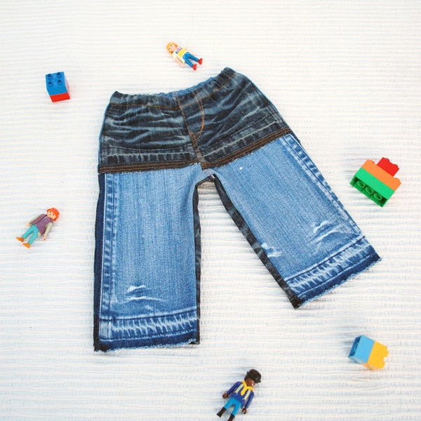 Pantalon enfant STREET KID, pantalon enfant en jeans recyclés, pantalon denim enfant, jeans enfant unisexe, recyclage textile, upcycling