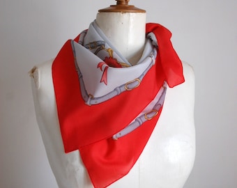 VINTAGE - Equestrian scarf, chic scarf, vintage scarf, retro chic, vintage fashion, retro fashion