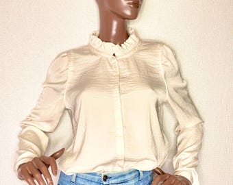 Blouse CHARLOTTE, ruffled collar blouse, cream blouse, women's blouse, women's blouse, custom blouse