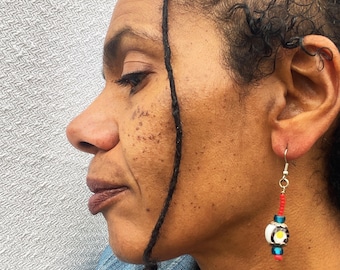 PUPILLE earrings with glass beads and seed beads, multi-colored earrings, fashion earrings