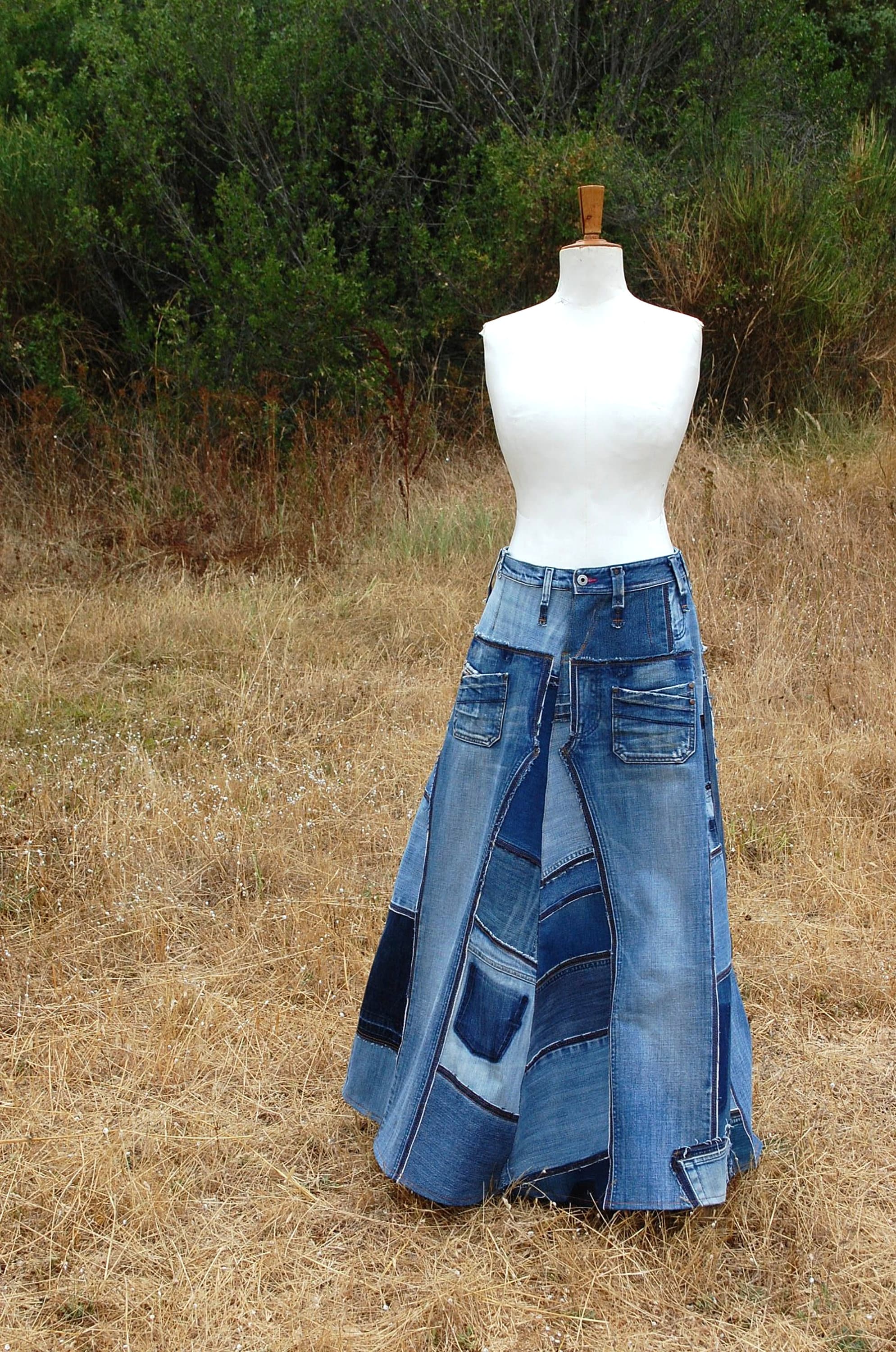 Maxi Rok Patchwork Blue | Dameskleding