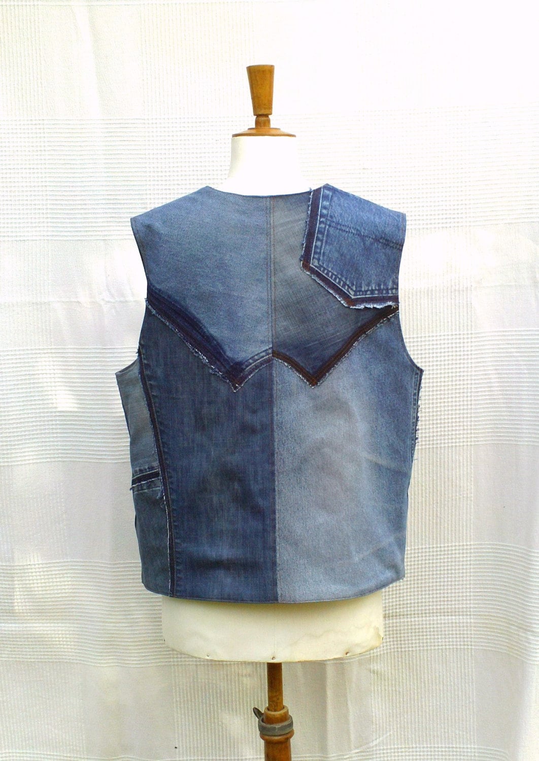 Patchwork Denim Vest
