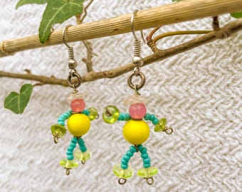 Earrings MADISON with seed beads, small earrings, fashion earrings, jewelry gift
