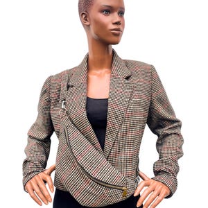 Blazer + sac banane ALPHONSINE, blazer femme, veste femme, veste courte femme, recyclage, upcycling