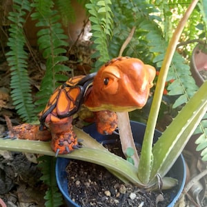 Neue Polymer Clay handgefertigte Schildkröte, dekorative Schildkröte handgearbeitet, Schildkrötenkunstfigur, Sammlerstückgröße ca. 7&quot; lang