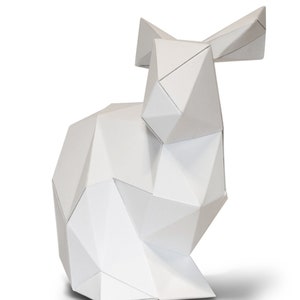 3D paper bunny template, DIY bunny pattern, papercraft, home decor, rabbit pdf, PDF digital download happy easter bunny diy by mademeathens