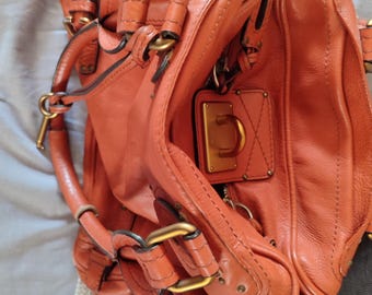 Chloe vintage paddington tote bag leather authentic shoulder bag missing padlock key available