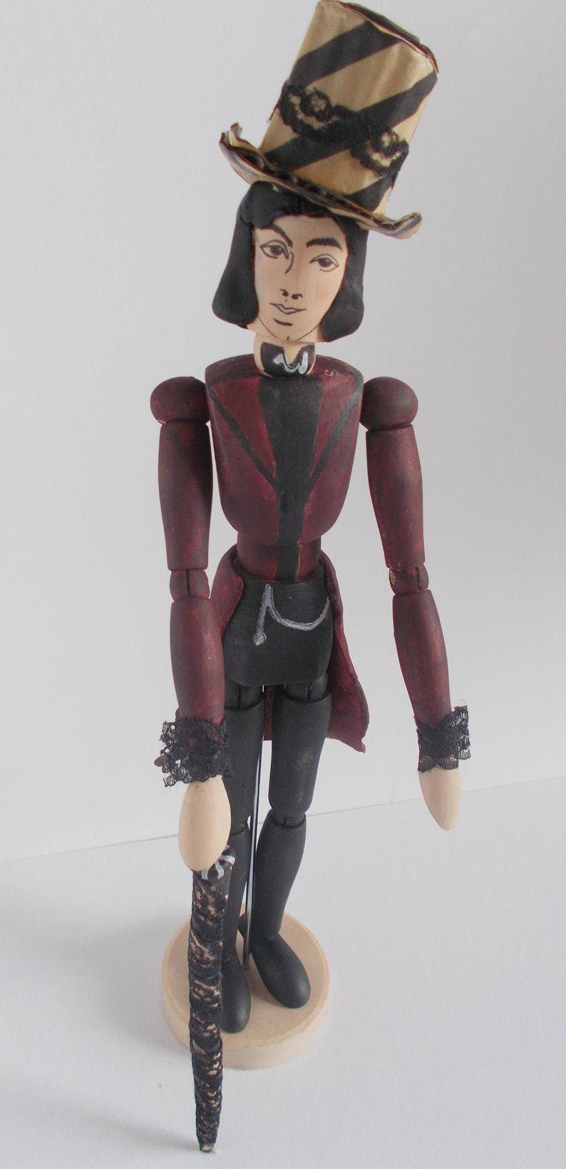 SALE Nutcracker, Art Doll Sculpture Wooden Figure Hand Painted Wooden