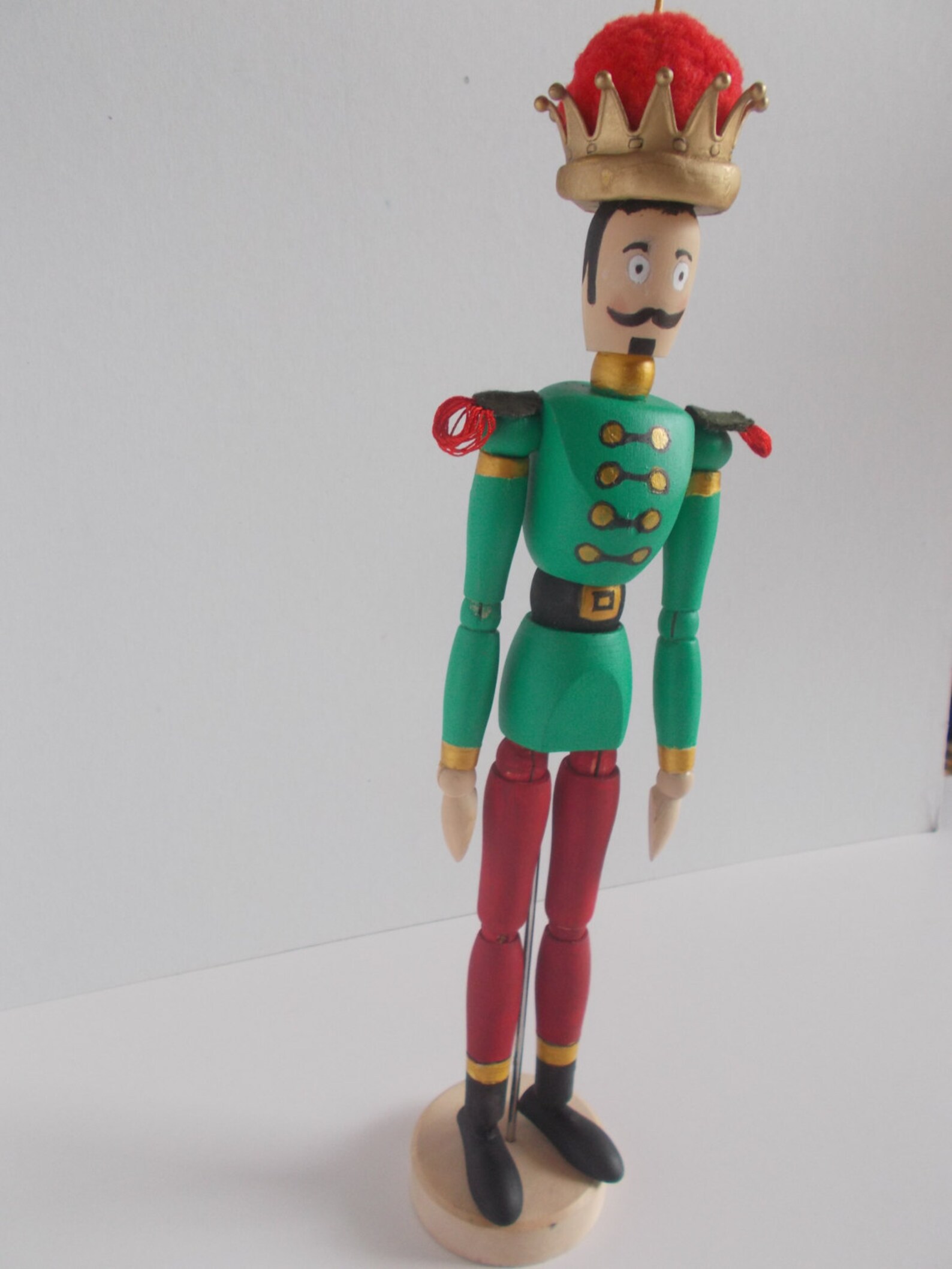 SALE Nutcracker, Art Doll Sculpture Wooden Figure Hand Painted Wooden