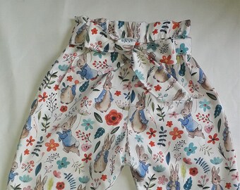 Peter Rabbit Paper Bag High waist Baby Girl Toddler Trousers Harem Style