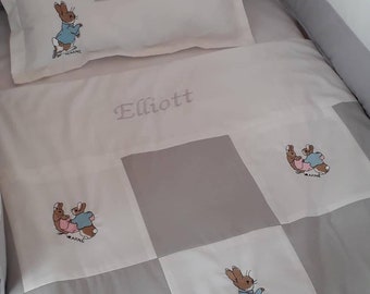 pink peter rabbit cot bedding