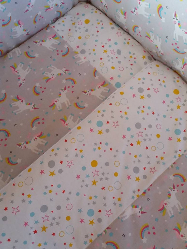 unicorn cot bumper set