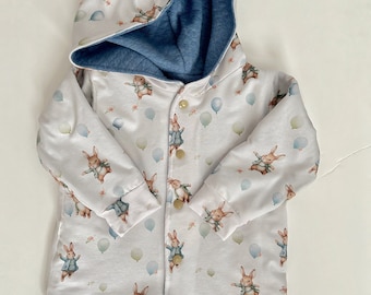 Peter Rabbit Jacket Fully Lined Quilted Jersey Fabric Baby Toddler