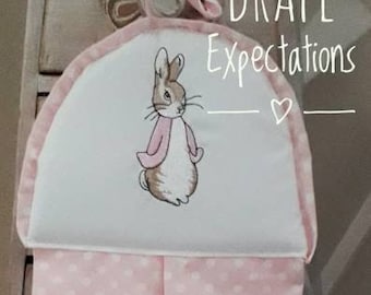 Nappy Stacker. Flopsy bunny  peter Rabbit. Pink White Nursery.