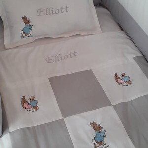 Cot Bed set Drapes cushion,Fleece Blanket Jemima Puddleduck Nursery Package 