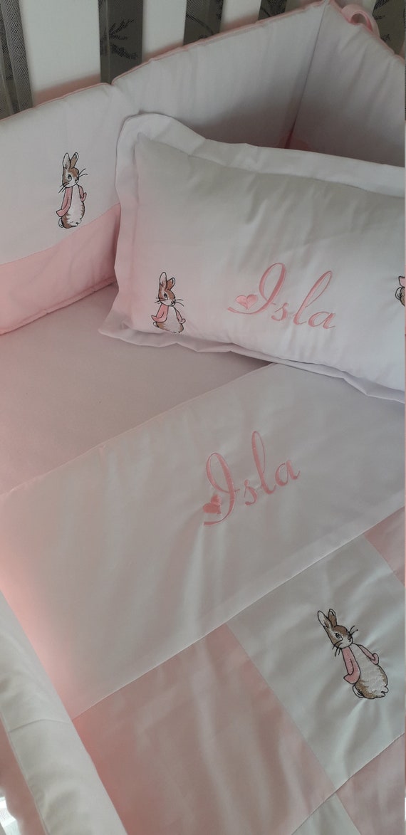 peter rabbit cot bedding pink