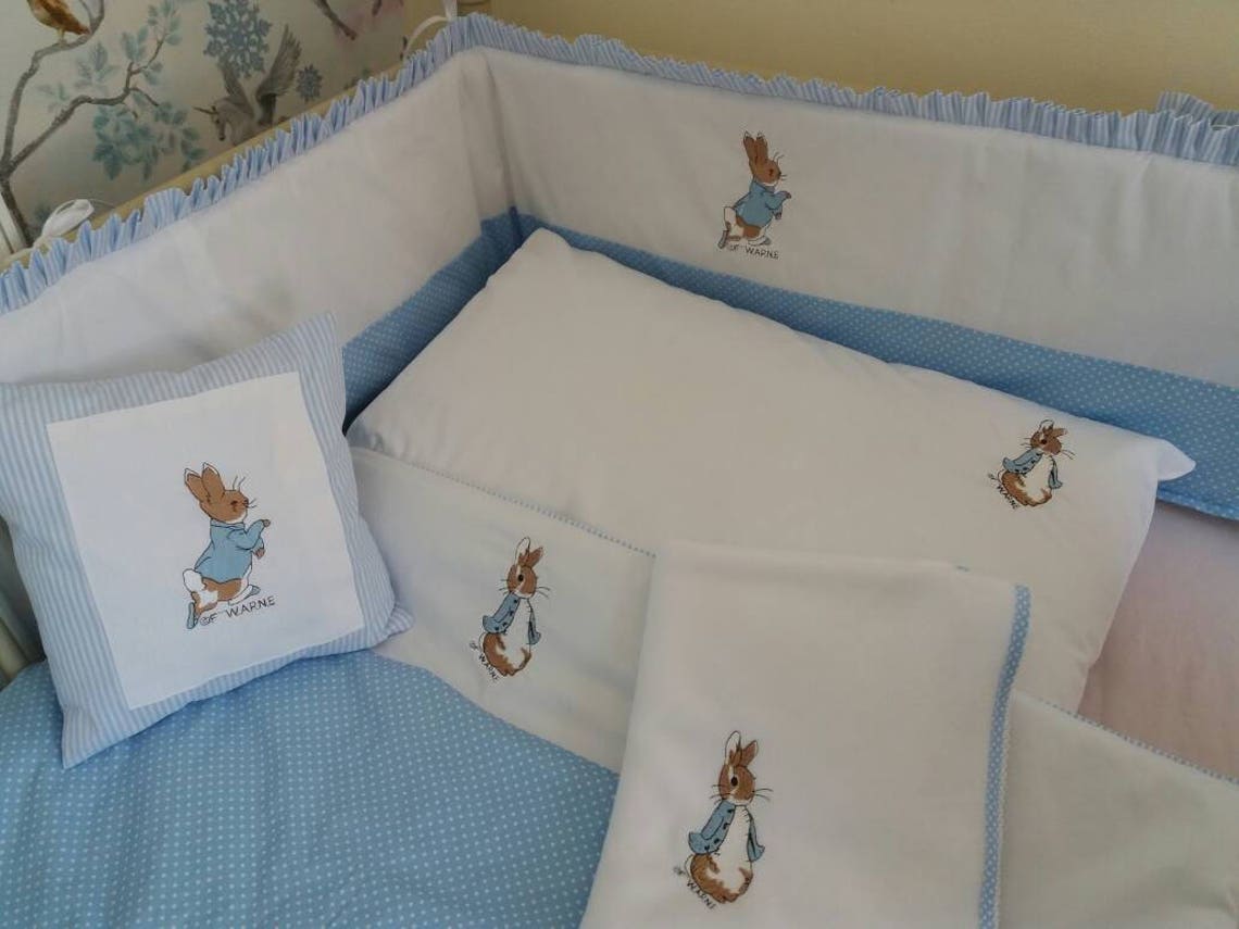 Custom Made Peter Rabbit Cot Cot Bed Set Bumper Quilt Etsy UK
