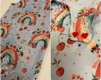 Baby Toddler Romper Summer Floral Rainbows Exclusive Fabric Design