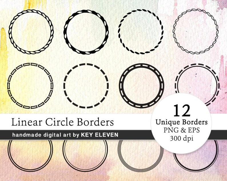 Download 66% OFF Clipart Vector Linear Circle Border frames. Set of ...