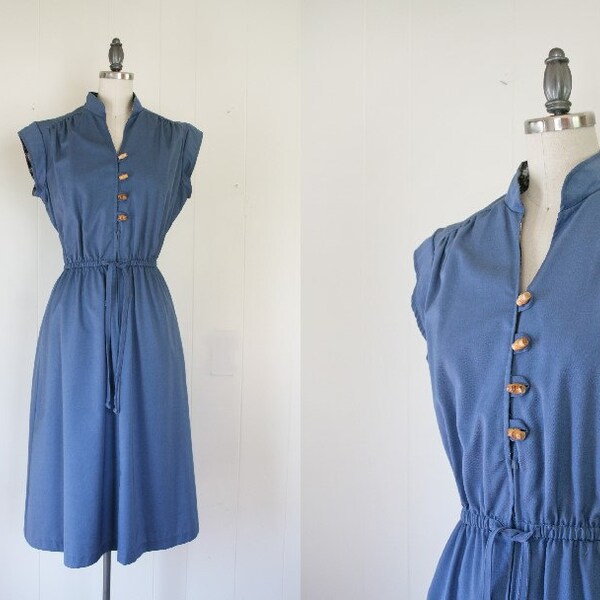 1980s Women's Vintage Day Dress // 80s Small to Medium Women's Day Dress // Vintage Women's Dress