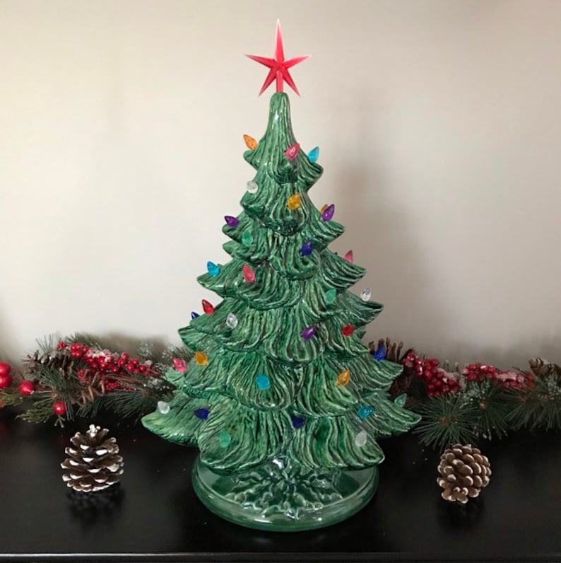 Ceramic Christmas Tree Large Free Shipping Ceramic Etsy