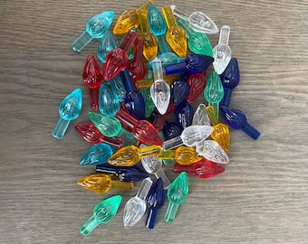 MEDIUM Twist Lights for Ceramic Christmas Tree - vintage colors, 50 count