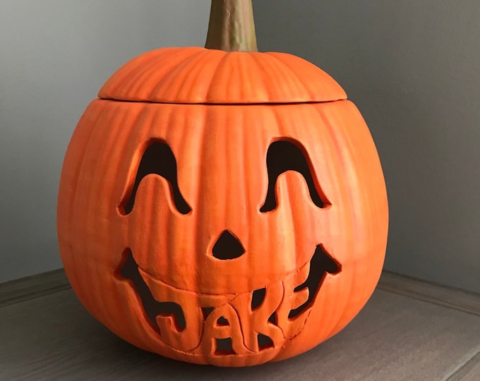 Personalized Ceramic Pumpkin with First Name
