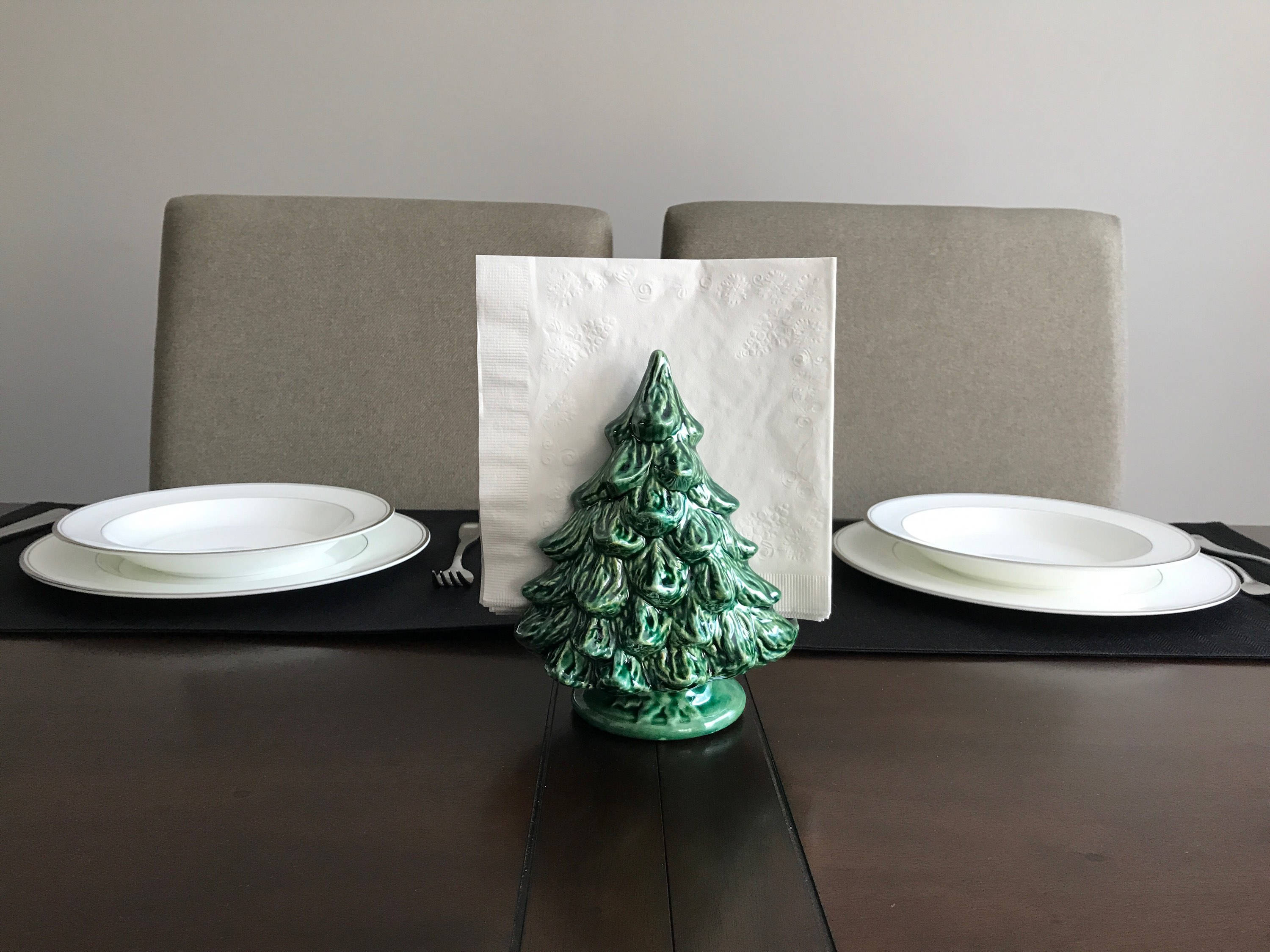 Ceramic Christmas Tree Napkin Holder Christmas Card Holder Etsy