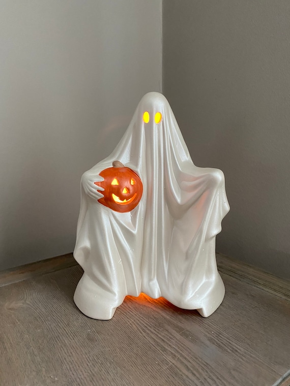Ceramic Ghost With Pumpkin (pearlized), Christmas Gifts for