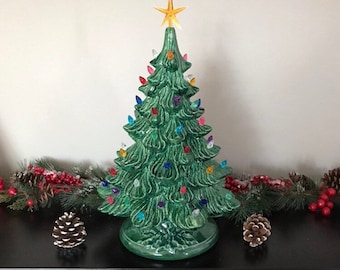 AFTER CHRISTMAS DELIVERY Ceramic Christmas Tree -- Large — Free Shipping -- Ceramic Christmas Tree with Lights