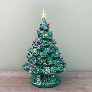 Ceramic Christmas Tree, Medium -- Free Shipping -- Ceramic Christmas Tree with Lights