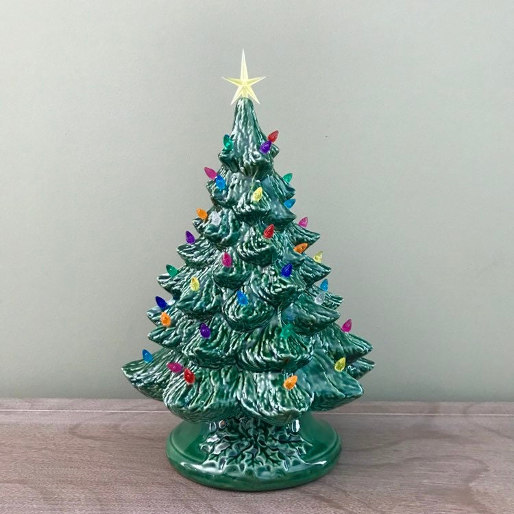 Ceramic light up Christmas tree with cardinals, cardinal ceramic tree,  Christmas tree, vintage Ceramic tree, vintage tree, Christmas tree