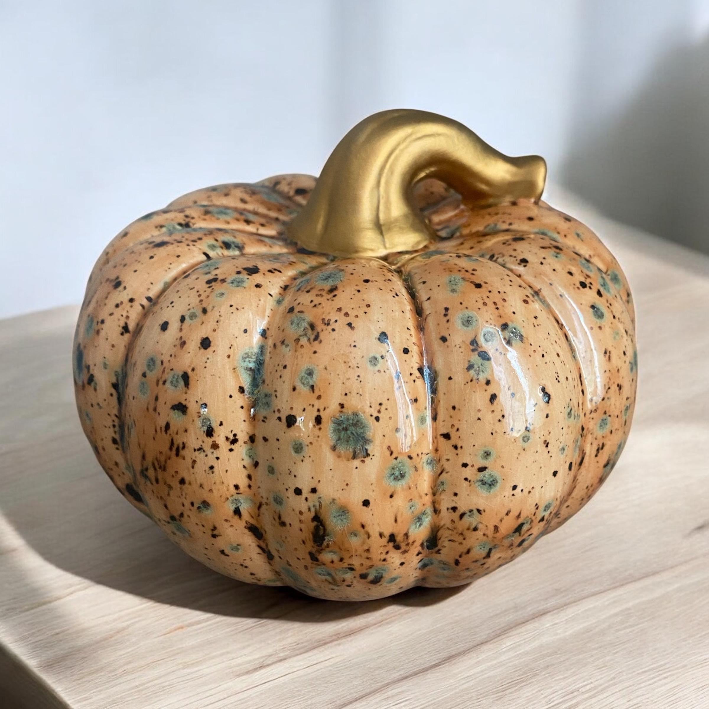 Ready to Ship: Ceramic Pumpkins - Hand Painted With Crystal Glaze