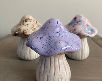 Ceramic Mushroom decor, mushroom kitchen decor, mushroom bathroom decor, mushroom office decor