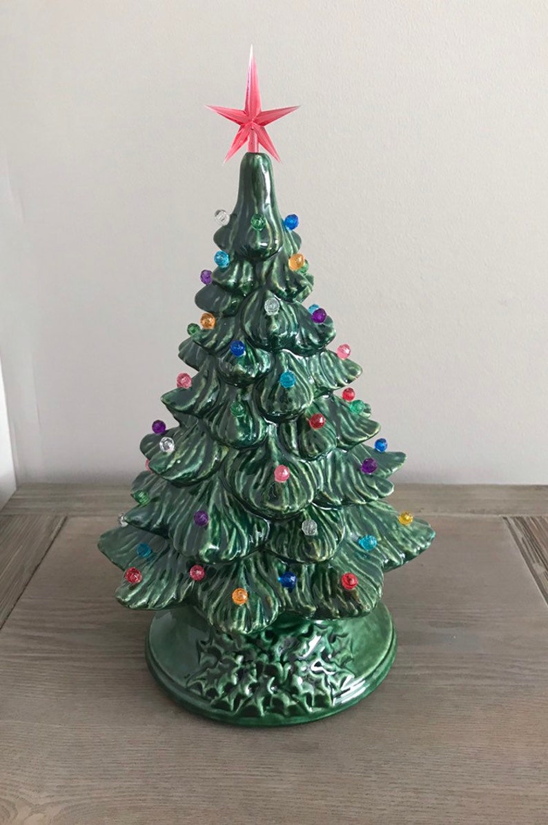 Ceramic Christmas Tree With Round Bulbs. Small Ceramic Etsy