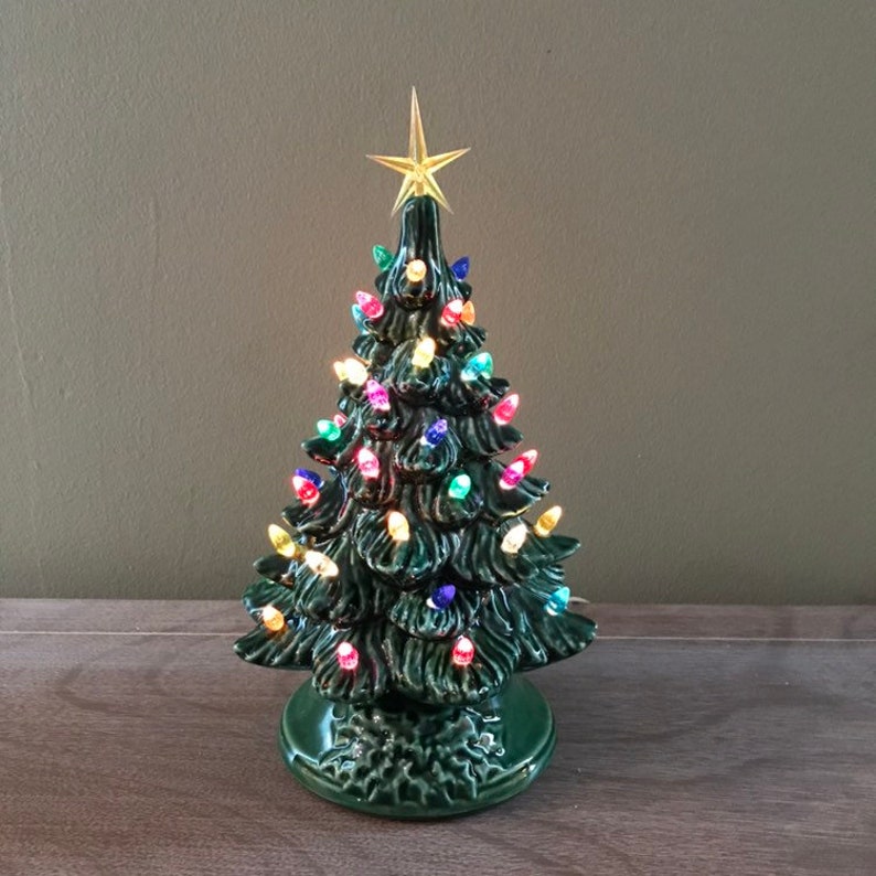 Ceramic Christmas Tree With Pointed Bulbs. Small Ceramic Etsy