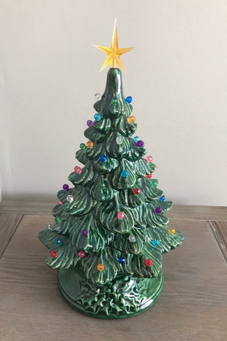 Ceramic Christmas Tree With Round Bulbs. Small Ceramic Etsy