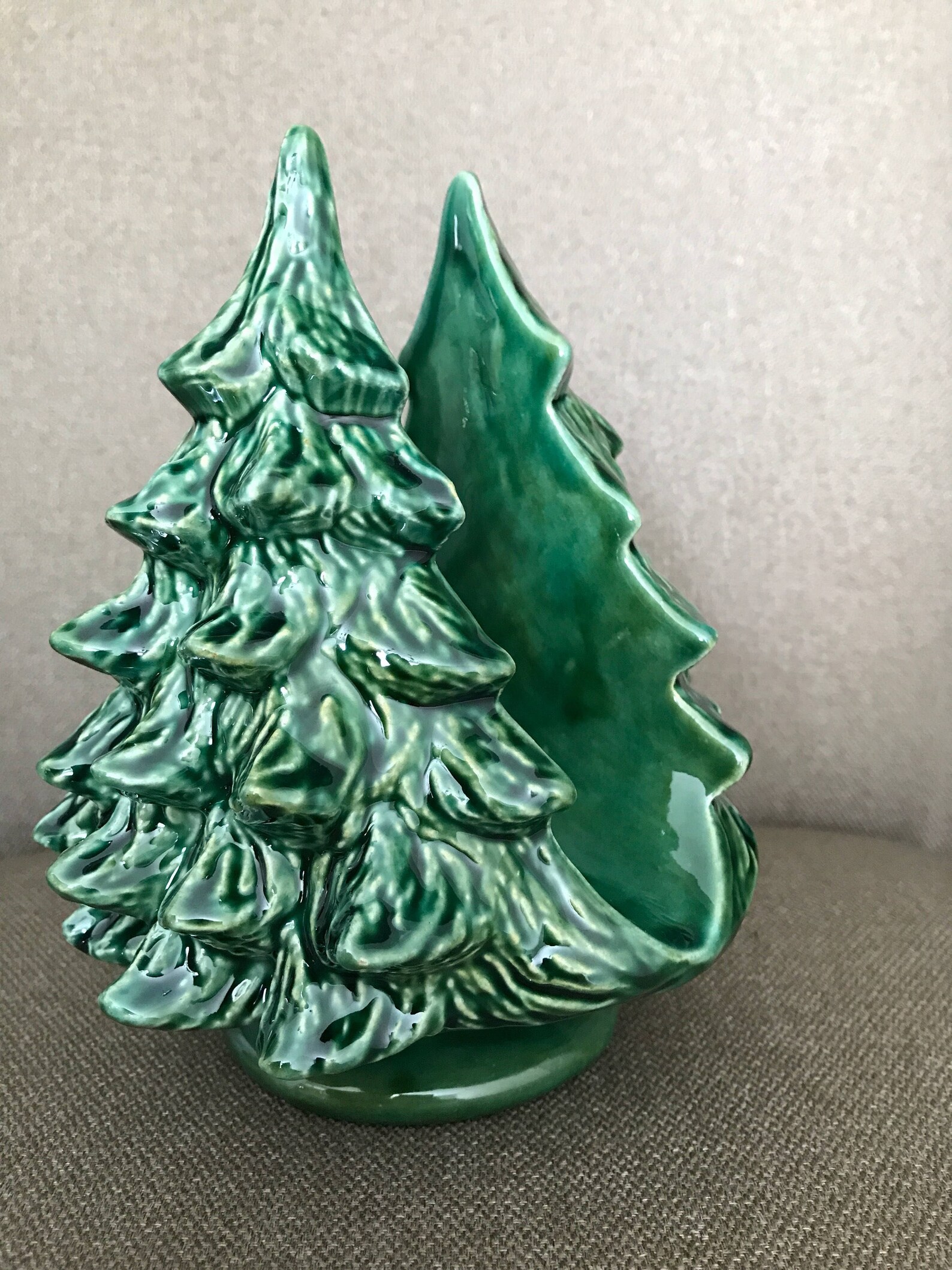 Ceramic Christmas Tree Napkin Holder Christmas Card Holder Etsy