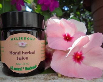 Hand Healing Salve, Beeswax salve. Hand Balm All Natural  Handmade Salve with Organic Oils and Essential Oils